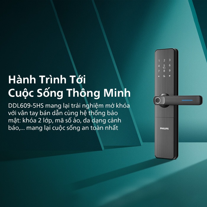 Kh&oacute;a cửa DDL609-5HS mang đến cuộc sống tiện lợi v&agrave; th&ocirc;ng minh cho gia chủ